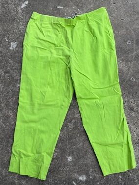 Madison Lime Green Cropped Ankle Pants